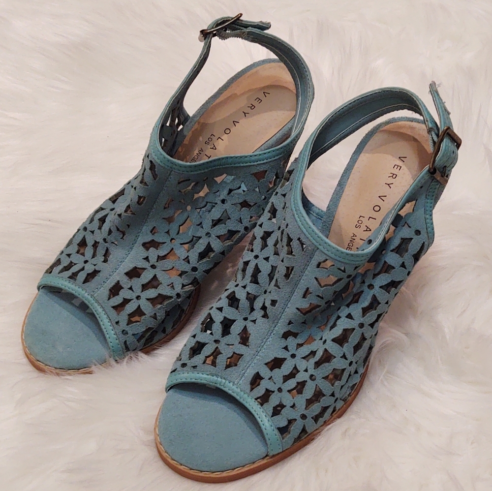 Very Volatile laser-cut sandal block heel booties